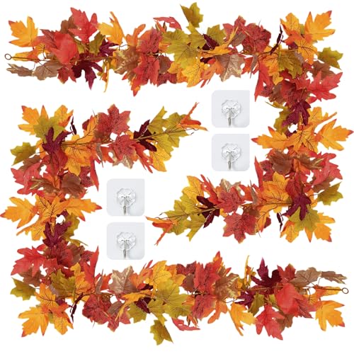 11.6Ft(2Pcs*5.8Ft) Fall Maple Leaves Garland...