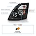 AmeriLite Black [Extreme LED High/Low Beam] 6000K Replacement Headlights Set For Volvo VNL/VNX - Driver and Passenger