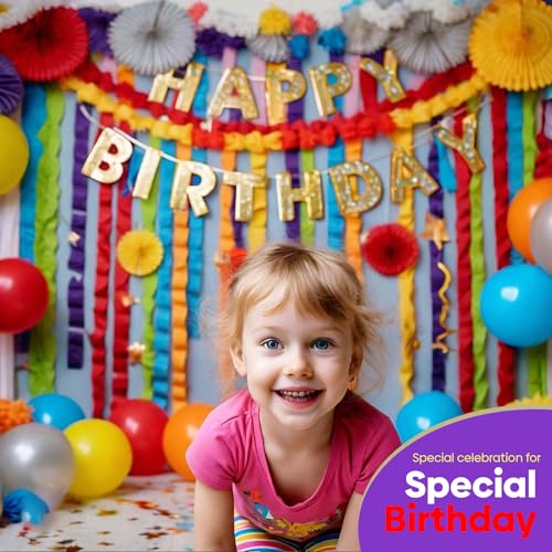 Image of 12 Rainbow Crepe Paper Streamers, 984ft Pack of Party Decorations | Each roll is 82 ft long and 1.8 Inch wide ideal for Birthday Party Decor, Graduation Parties and Baby Showers