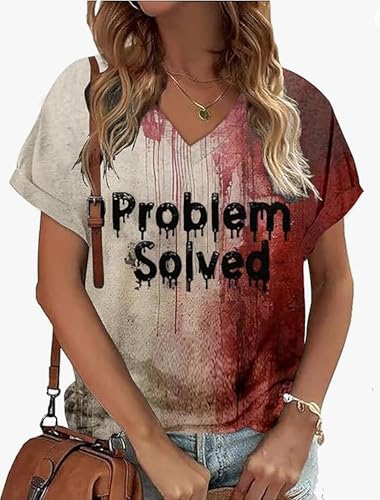 Halloween Bloody Shirt for Women Blood Splatter Horror T-Shirts Halloween Blood Stain Horror Movie Graphic Tees Tops2