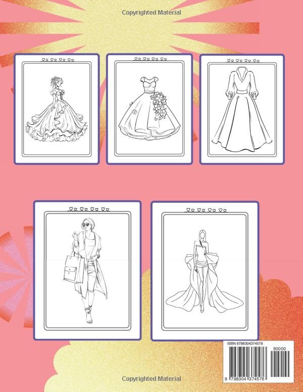 Fashionista Coloring Book for Girls Ages 8-12: 100 Illustrations A Fun and Stylish Fashion Coloring Book for Kids, Teens, and Women Who Love to Dress Up. - Image 2