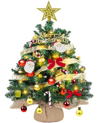 Mini Weihnachtsbaum mit Beleuchtung LED 60cm, Kleiner Tisch...