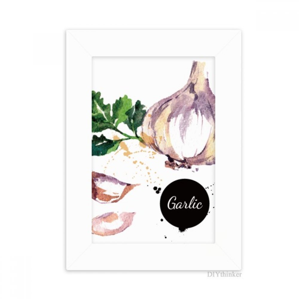 Cadre photo bureau blanc 4x6 pouces aquarelle ail légumes DIYthinker anti-vide