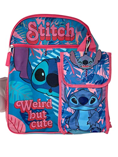 Disney Lilo & Stitch 5-Piece 16 Inches Backpack Set for school- Weird but cute