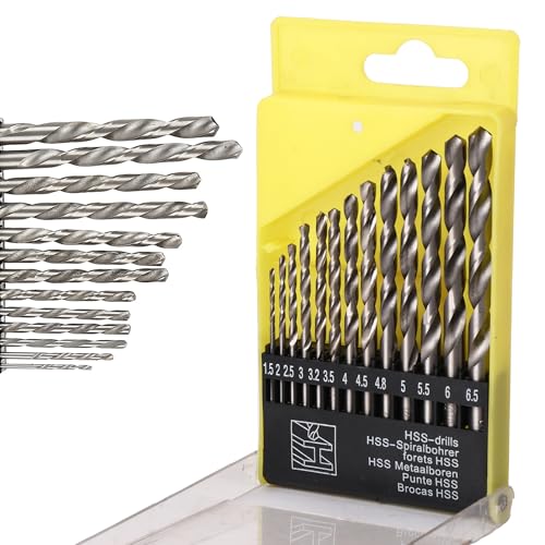 CHESTON Drill Bits Set 13 Piece| 1.5-6.5mm | Drill Bit Set for Drill Machine for Home Use |Carbide Speed Tips |Drill Bits Suitable for Stainless Steel, Aluminum, Walls & Concrete | Concrete Drill Bit (B0D7W8ZD8V) Amazon Price History, Amazon Price Tracker