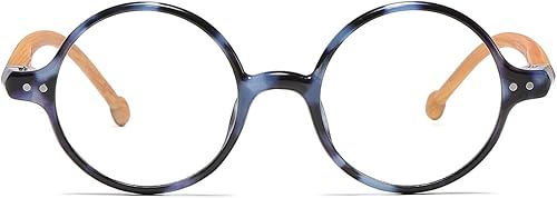 Miniatura 7 de JOVAKIT Lentes de bloqueo de luz azul redondos retro para mujeres y hombres, estilo literario vintage, sin receta