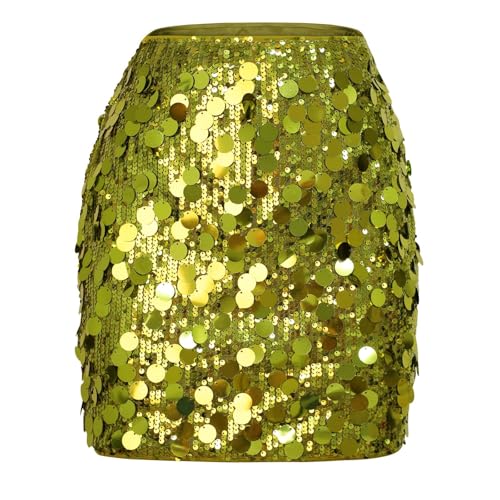 Women's Sequin Skirt Glitter High Rise Bodycon Sexy Mini Skirt Rave Sparkly Skirts Trendy Fashion Solid Skirts2