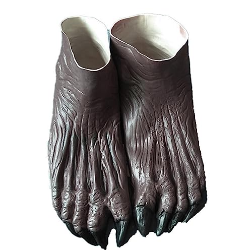Dsgzkk Unisex Students Werewolf Gloves Foot Cover Vividly Latex Simulation Gloves for Women Men Carnival Party Cosplay