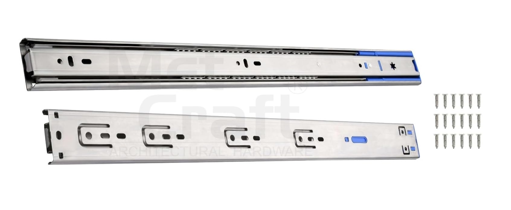 Stainless Steel Telescopic Drawer Channel/Runner (SS Soft Close Hydraulic) 18 Inches (450mm) with 4 Ball Bearing Weight Capacity Upto 40Kg Pack of 1 Pair (Silver)-picture-24