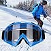 JEOZBM Ski Goggles, Unisex Lightweight Ski Climbing Glasses, Over Glasses Snow Snowboard Goggles with Elastic Strap for Motorcycling Skiing (18cm-Blue Clear)