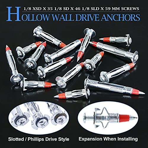 Glarks 76Pcs Toggle Bolt and Hollow Wall Drive Anchors Kit - Image 4
