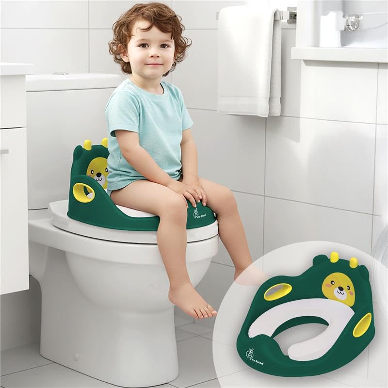 R for Rabbit Minimo Teddy Potty Seat for Kids Anti Slip BPA Free with Soft Cushion, Universal Fit Portable Potty Training Seat for Infant Weight Up to 40Kgs 1 to 7 Years (Green Yellow)-image-12