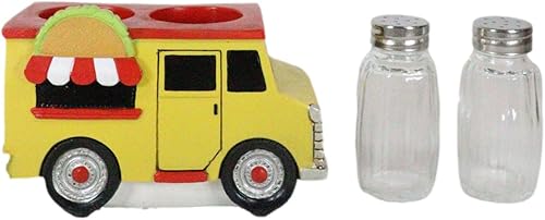 Miniatura 7 de Ebros Gift Cinco De Mayo Fiesta Taste Of Mexico Tex-Mex Taco Food Truck Hot and Fresh - Juego de saleros y pimenteros con figura de soporte de 6.25