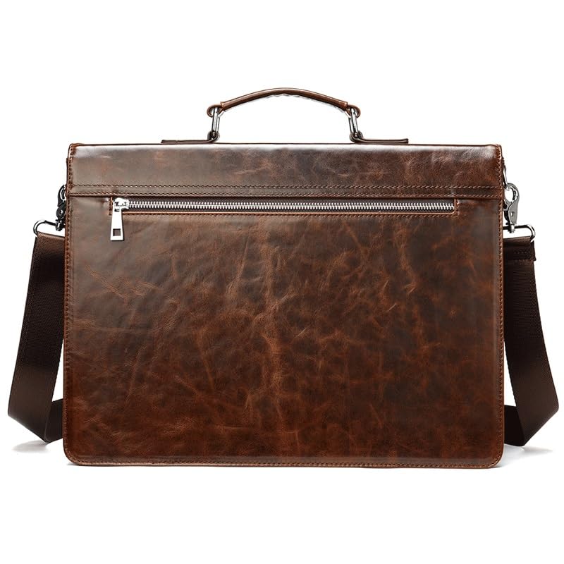 Carrying Briefcase Vintage Messenger Bag Large Capacity Single Shoulder Crossbody Briefcase2