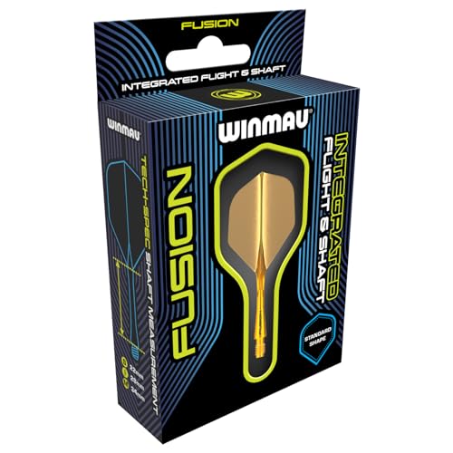 WINMAU Darts Fusion Integrated Flight & Shaft System - No.2 Shape & Design - Orange Colour, Medium Length - Image 4