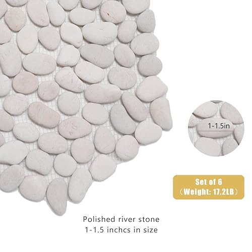 Miniatura 3 de Piedra de piedra de río de 12 pulgadas, adoquines para pasarela de jardín al aire libre, paisajismo, piedras pulidas para patio, césped, camino,
