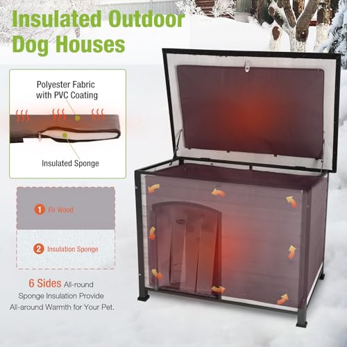 Gutinneen Dog House Insulated Outdoor Dog Kennel with Liner for Winter Largeoffwhite  Cucciolini Doodles Gutinneen dog house insulated outdoor dog kennel with liner for winter largeoff white   cucciolini doodles