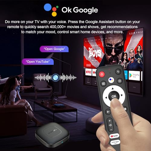 Image of 4K Android TV Box with HDR Video Playback Support, 4GB RAM+32GB ROM Built-in Chromecast Android Version 16, Rockchip 3518 Processor Smart OTT Box (Black, Mini Size, Google Assistant Working)