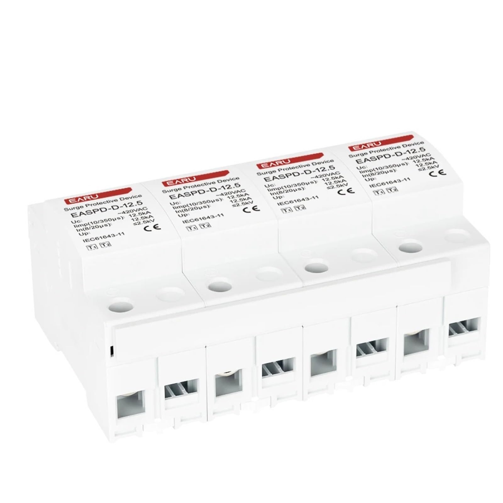 AVSBBYEPS Lightning Surge Protector Switch Type for AC Power 2P3P4P 12.5KA 15KA 25KA T1 T2 House Protective Low-Voltage Arrester Device(25ka,1)