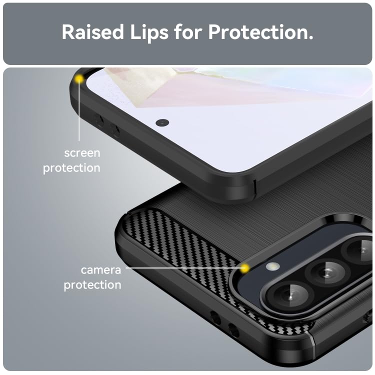 Image of NPRC Hybrid Ultra Slim Protective Case TPU Non-Slip Carbon Fiber Texture Shockproof Case Cover for Samsung Galaxy A54 5G - Black