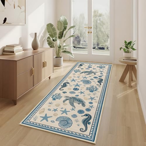 Tapete decorativo azul 2'x6' para pasillo miniatura 1