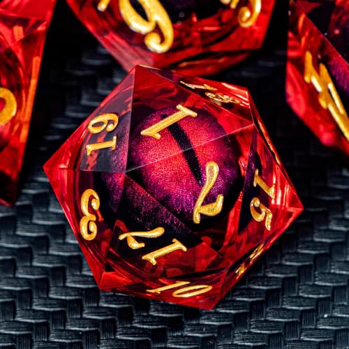 ARUOHHA DND Dragon Eye Dice Liquid Core Red Resin Sharp