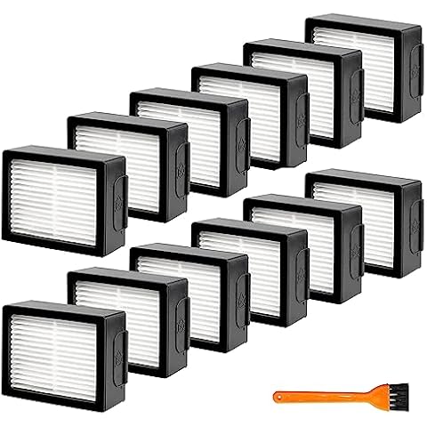ALSTON HEPA Filter Replacements 12PCS for iRobot Roomba I E & J Series, i7 i7+/plus i3 i3+ i4 i6 i6+ i8 i8+ E5 E6 E7, High Efficiency Roomba Filters with Cleaning Brush… Cover