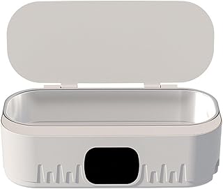 for Glasses, Portable Ultra Cleaner Dental Ultra Bath High Frequency Vibration Ultrasound Washing Machine for Glasses Jewelry,Jewelry Cleaning(White)