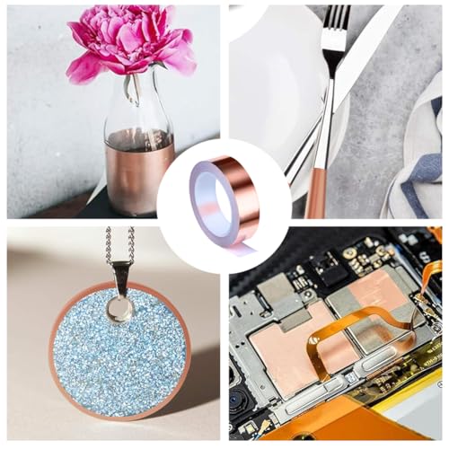 Copper Tape Conductive Copper Foil Tape with Self Adhesive for Guitar EMI Shielding Crafts Electrical Repairs 1.18 Inch x 65.6 FT