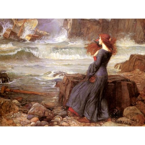 Waterhouse Miranda The Tempest poster roulé grand format 76x101cm