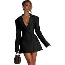 Blazer Dress for Women Sexy Elegant Notch Lapel Short Bridesmaid Dresses for Wedding Double Breasted Jacket Dress