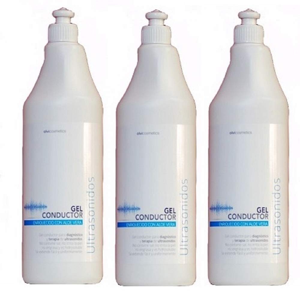 Gel Conductor Profesional con aloe vera 1000 ml Pack 3 botellas 1 litro