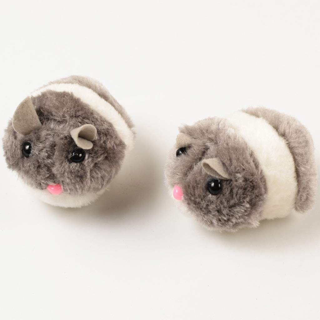 Bhfyob As The Pictures Shown Pull String Mouse Vibrating Movable Interactive Toy Fluffy Plush Mice For Cats