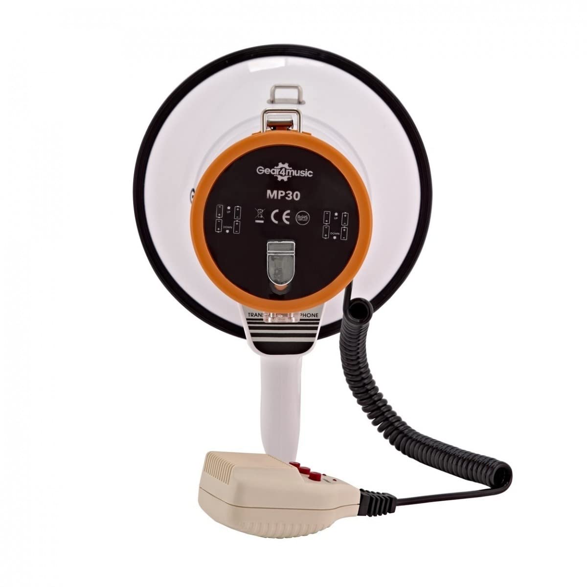 Gear4music Haut-Parleur mégaphone avec Micro et sirène 30W