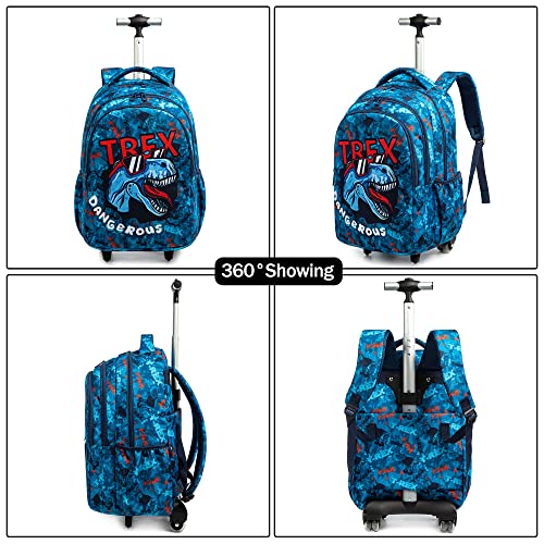 Jasminestar Rolling Backpack for Girls 18inch with Lunch Bag and Pencil Case, Lightweight School Bookbags for Boys and Girls4