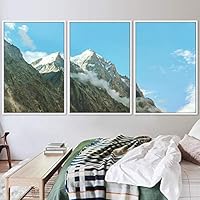 3 Piece Framed Canvas Wall Art Mountain Top Landscape Canvas Prints Home Artwork Decoration for Living Room,Bedroom - 16