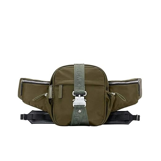 MCM Men's London Green Nylon Jemison Crossbody 2 in 1 Bag