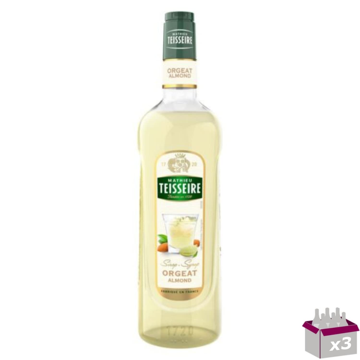 Lot de 3 - TEISSEIRE - Sirop Orgeat - 1L