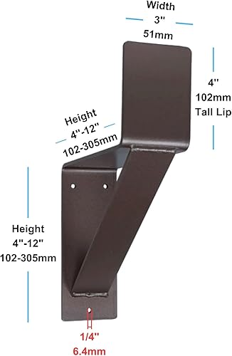 Miniatura 7 de Premium Mantel Bracket Corbel 2 Pack, Heavy Duty Fireplace Shelf Bracket, Sturdy Supports and Easy Installation, Hand Made in USA (3, 7" x 7")
