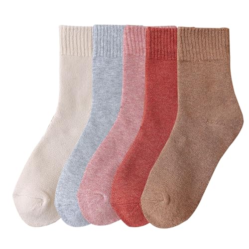 Image of Women's Fuzzy Socks 5 Pair Pack - Fluffy Cozy Warm Winter Slippers, Comfy Cabin Plush Sleep Home Soft Socks
