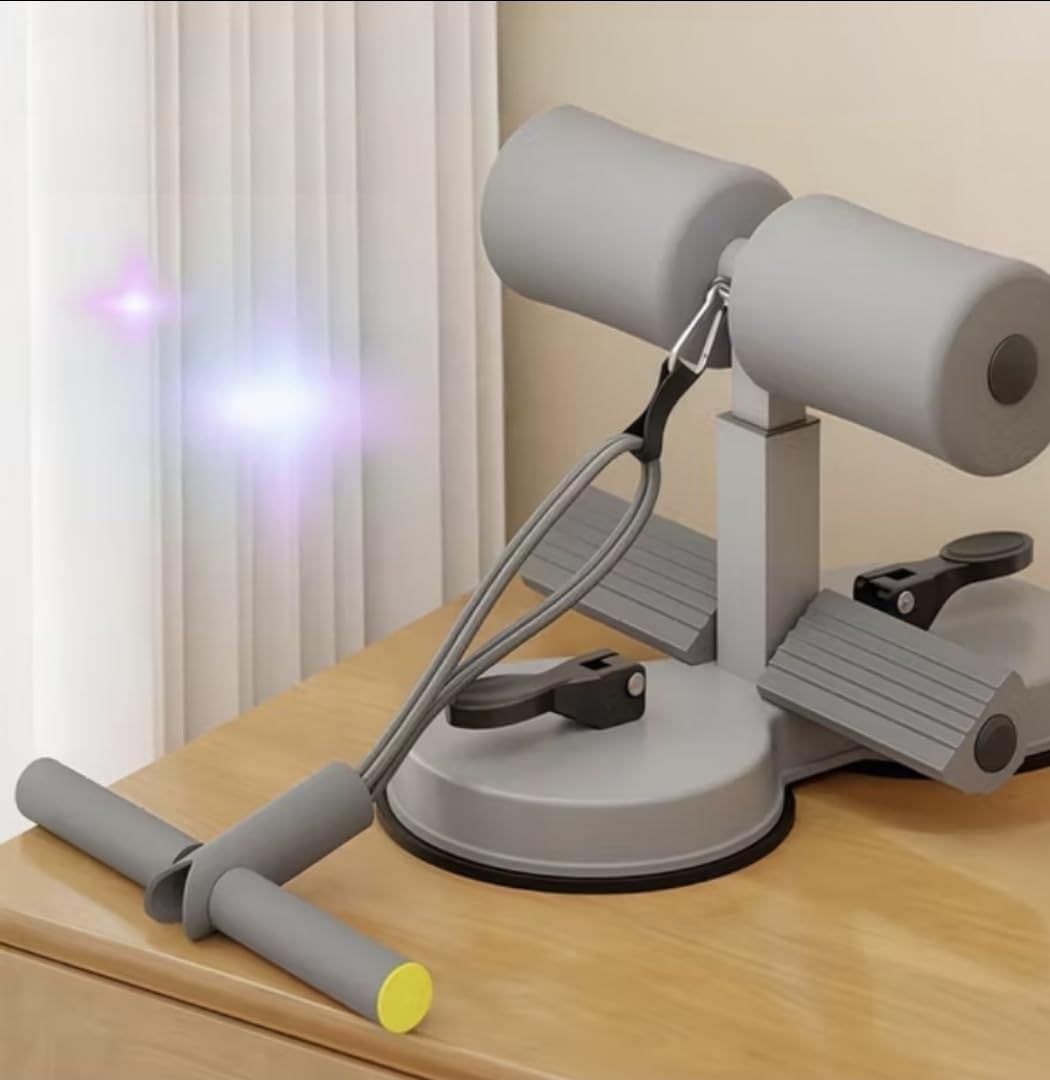 Aparelho Abdominal com Ventosa, Equipamento de Exercício para Abdômen com Suporte e Corda