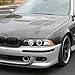Dual Halo Projector Headlights (Black Housing/Clear Lens) Made for and Compatible with 1996-2003 BMW E39 5 Series