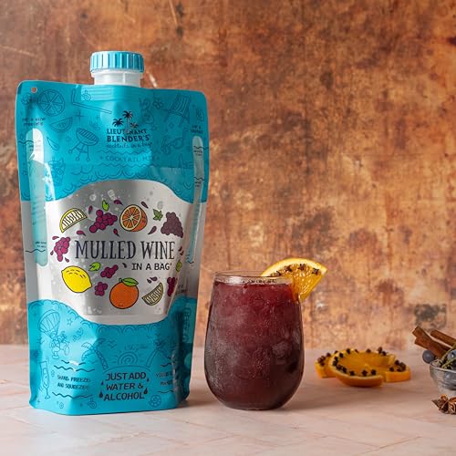 Lt. Blender's Mulled Wine in a Bag - Mulled Wine Mix - Each Bag Makes 1/2 Gallon of Cocktails – Non-GMO Cocktail Mix - No Blender Needed – Add Liquor, Wine or as a Mocktail (Pack of 1)