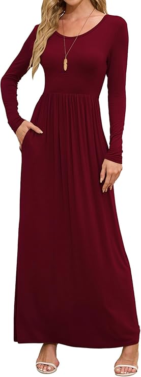 Empire Waist Fall Party Maxi Dress Long Sleeve