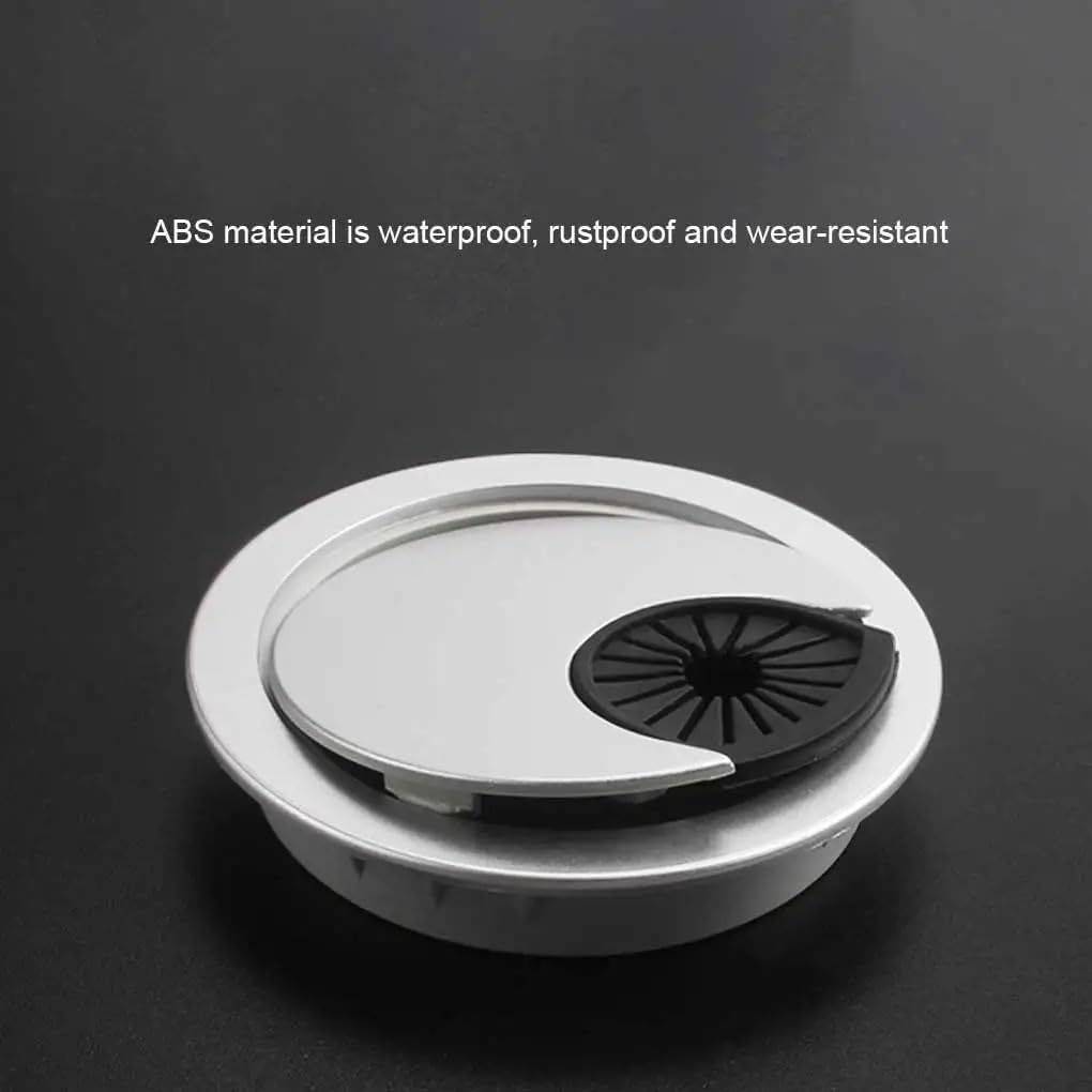 Desk Cable Grommets,8PCS Desk Hole Cover Detachable,50mm,53mm,60mm,Grey White,Silver,Black,