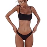 Bikini Set Swimsuits for Women Low Waisted Two Piece Swimwear with Brazilian Push up Top Cheeky Bottom Bathing Suits
