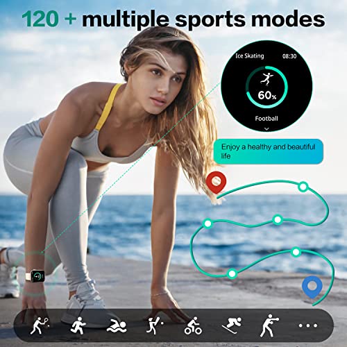 AMZSA Smartwatch Damen Herren mit Telefonfunktion, Fitness Tracker 1.8" HD Touchscreen,fitnessuhr Tracker mit Schlafmonitor Pulsuhr 120+ Sportmodi Sportuhr Fitness Uhr Armbanduhr für Android ios