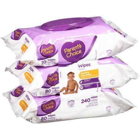 Parents Choice Soothing Shea Butter Wipes, 240 sheets