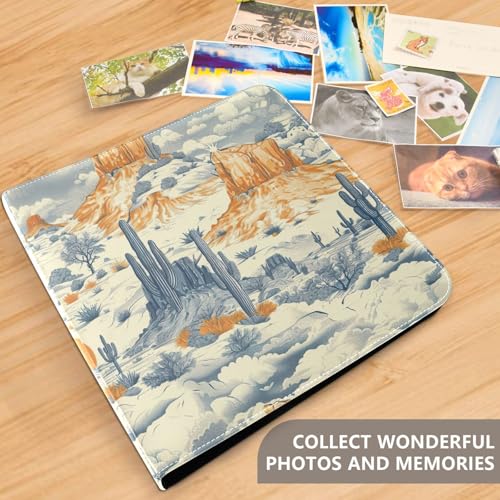 Álbum de fotos adhesivo DIY Scrapbook FLildon cubierta de cuero PU 3 anillos 40 páginas 8x10 pulgadas miniatura 5
