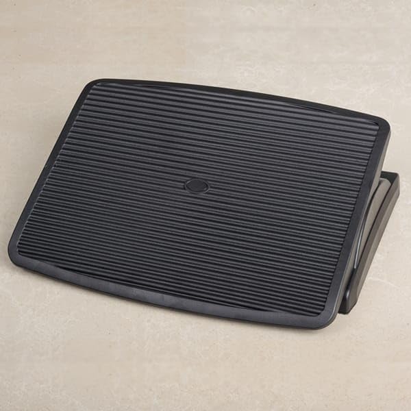Image of Ergonomic Adjustable Footrest, 45 x 35 cm Platform, Non-Slip Surface, 20 kg Capacity, Black Finish